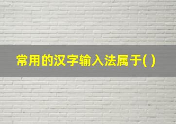 常用的汉字输入法属于( )